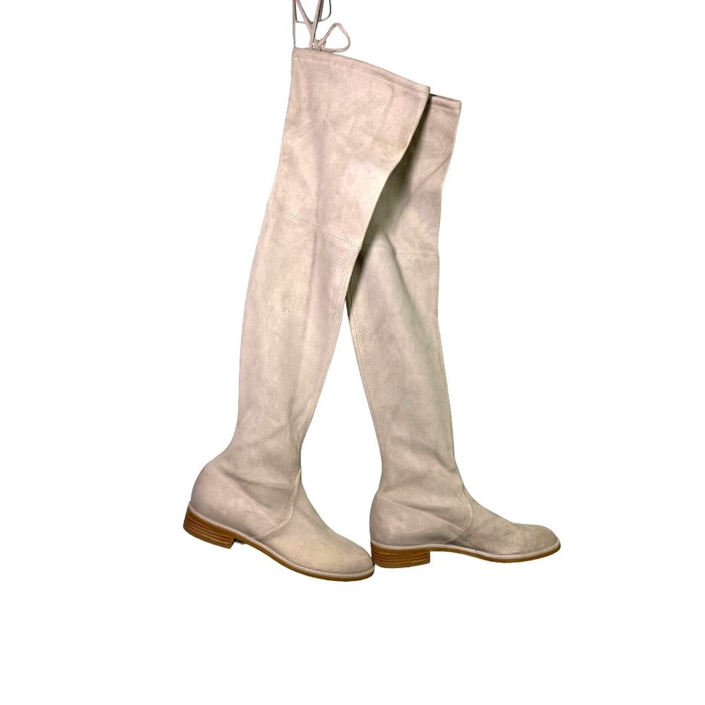 vtg. Stuart Weitzman Land ivory cream knee boots, over the knee boots Women's 5